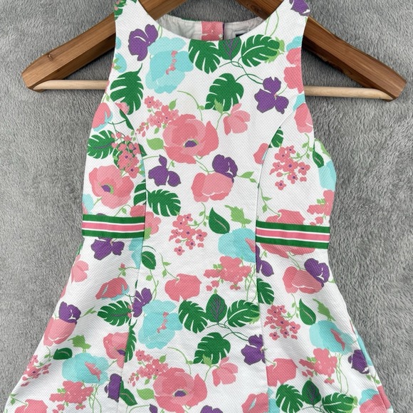 Janie and Jack Dress Girls 8 Floral Bow Sleeveless Button Back Cotton Easter - Picture 4 of 9